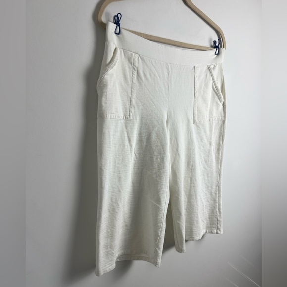 T By Talbots XL Cream UPF 50+ Cotton Modal Blend Long Shorts Elastic Waist Beach - Picture 2 of 8